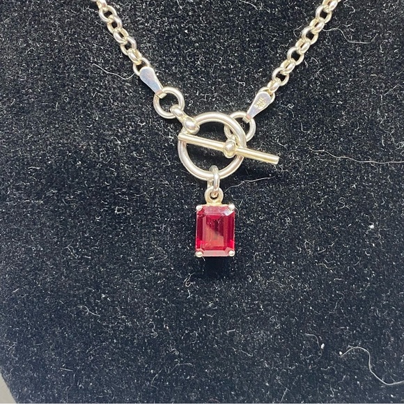 Sterling & Ruby Necklace - Picture 3 of 7